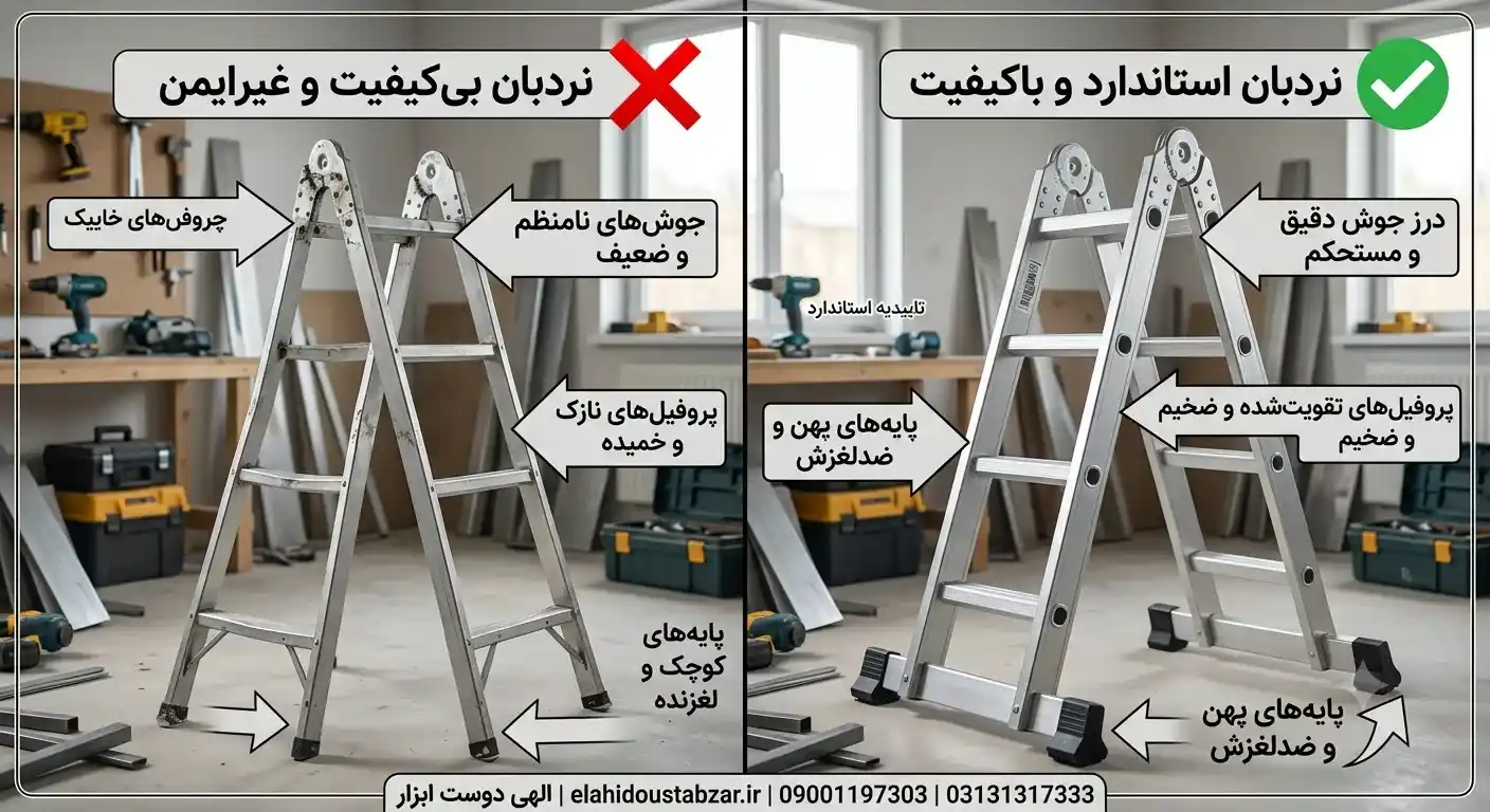 اشتباهات رایج هنگام خرید نردبان تاشو و نکات مهم برای انتخاب صحیح