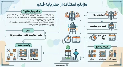 مزایای استفاده از چهارپایه فلزی مقاوم و بادوام