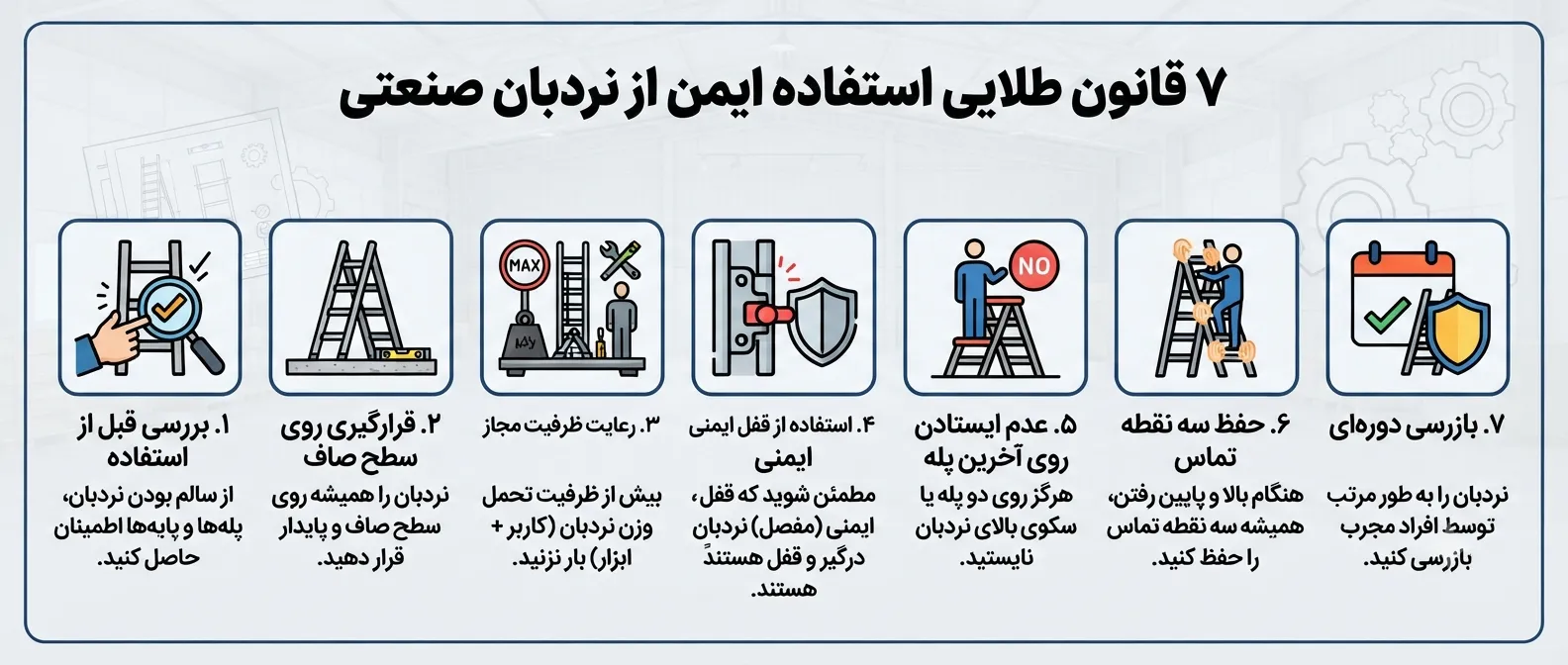 چک لیست ایمنی استفاده از نردبان صنعتی