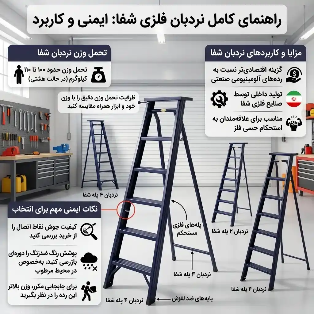 نردبان فلزی شفا